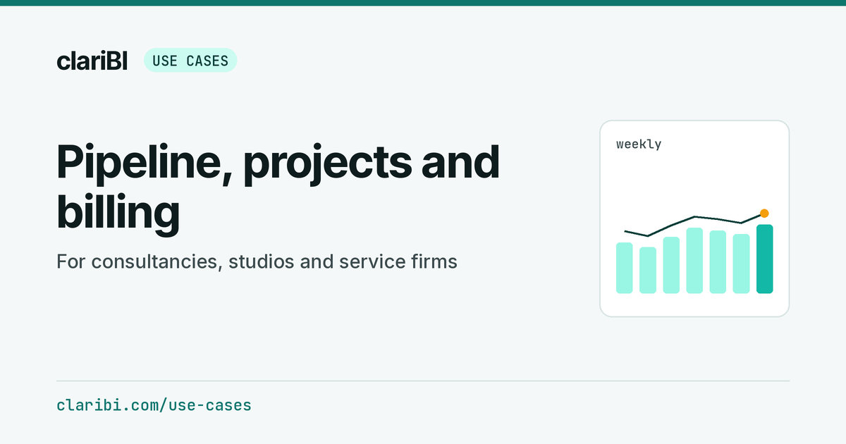 clariBI for professional services: pipeline, projects and billing | clariBI