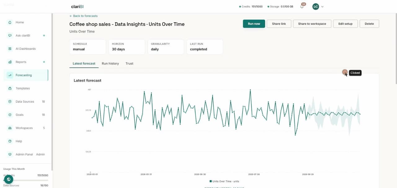 Forecast a dashboard: video tutorial